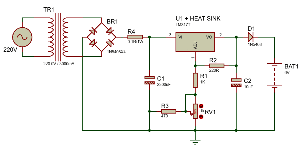 6V Lead-Acid battery charger circuit - BRAVA